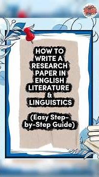 HOW TO WRITE A RESEARCH PAPER IN ENGLISH LITERATURE & LINGUISTICS | English Notes
