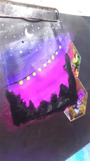 Easy way to paint a pink sky / acrylic painting ideas for beginners#shorts