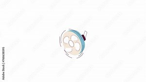 Electric fan blowing fresh air 2D object animation. Domestic climate control appliance flat cartoon 4K video, transparent alpha channel. Temperature changing animated element on white background