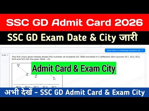 SSC GD Exam Date 2026 Out 🔴 SSC GD Admit Card 2026 Kaise Download Kare ? SSC Gd Exam City 2026 Check