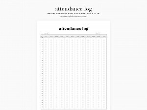 Homeschool Attendance Log Printable, Attendance Chart PDF, Homeschool Planner PDF - Etsy