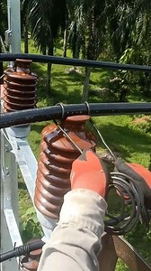 ⚡ Securing 185 SAC Cable With Insulated Tie Wires! 🔧 | Utility Work #UtilityPole #ConcreteWork