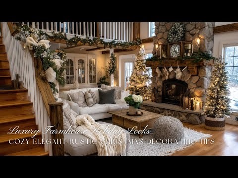 Cozy Elegant Rustic Christmas Decorating Tips | Luxury Farmhouse Holiday Looks