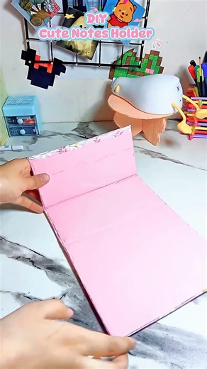 Cute DIY Notes Holder 💗✨ | Aesthetic Sticky Notes + Pen Organizer#diy#craft#youtubeshorts#handmade