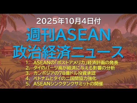 2025年10月4日付「週刊ASEAN政治経済ニュース」