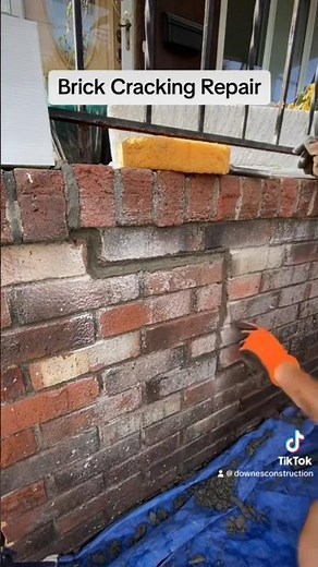 Brick Porch Cracking Repair #frontporch #repair #brick #diy #trending #construction #viral #howto