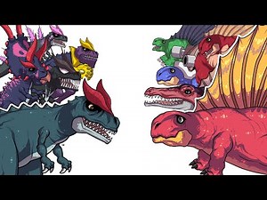 Jurassic World Dinosaur Allosaurus VS Dimetrodon hybrid Comparison animation