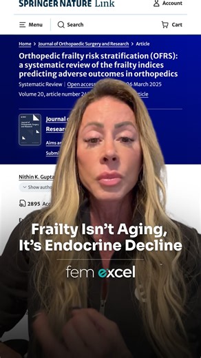 Fem Excel | Frailty isn’t just aging — it reflects hormonal decline 🧬 Research shows frailty predicts worse outcomes after events like hip fracture,... | Instagram