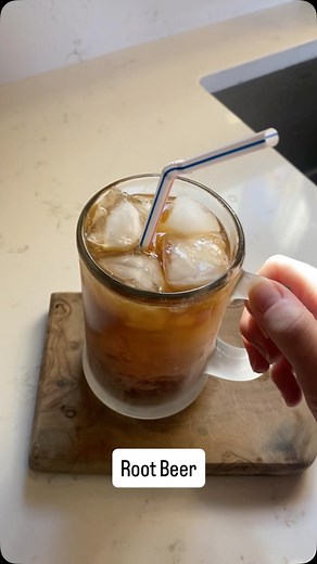 1.1K views · 42 reactions | Root Beer with four ingredients. In a glass put: 1 TBS brown sugar 1 tsp molasses Pinch salt 1/4 tsp of Anise extract Add a bit of warm water and stir to dissolve. Pour the syrup over ice in a frozen mug and add sparkling water. Stir gently before drinking. #soda #drink #drinks #rootbeer #easyrecipe #drinkstagram #instadrinks | Laura Thomas | Facebook