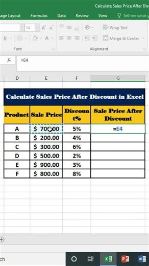 How to Calculate Sales Price After Discount in Excel | Easy Excel Formula Tutorial
