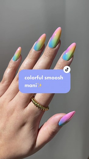 Colorful Smoosh Mani Tutorial with Makeup Wedge