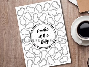Pool Doodle of the Day - PRINTABLE Journal Page - Pool Floaties Theme - Digital Planner Page - Drawing Journal - Daily Doodle - Etsy