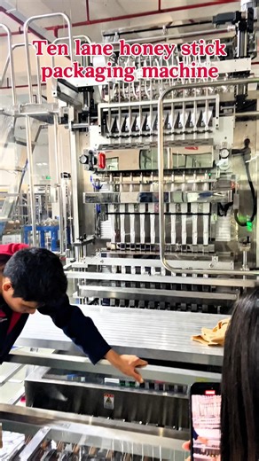 Ten lane honey stick packaging machine#packagingmachine #factory #honey #juice