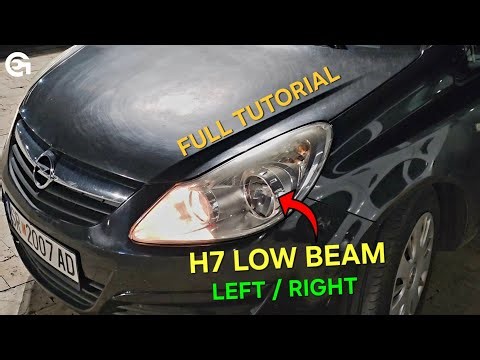 Opel Corsa D H7 Headlight Bulb Replacement Dip/Low Beam - Full Tutorial