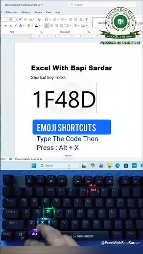💍 Create a Diamond Ring Emoji in Microsoft Word using shortcut keys like a pro! 💎⌨️