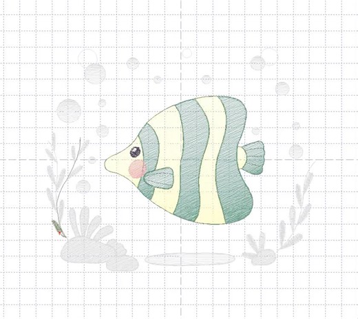 Fish Embroidery Designs - Sea Ocean Animal Machine Embroidery Pattern - Coral Algae Seashells Seaweed File - Instant Digital Download Jef - Etsy