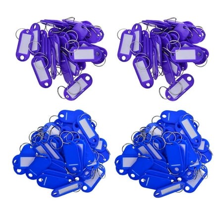 KLKCMS 200pieces Colored Waterproof Plastic Key Fobs Luggage ID Tags Labels Key Rings - Walmart.ca