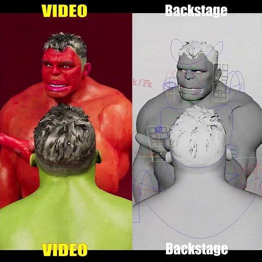 step by step with red hulk vs green hulk😱(Backstage)...#shorts