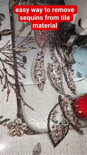 easy way to remove sequins from tile material #diy #sewing #shorts