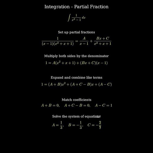 Integration of 1 / (x^3 - 1) | Partial Fractions and Roots