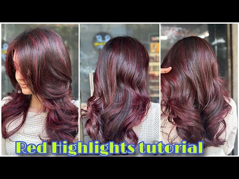 How to: Red Highlights on Dark Indian Hair| L’Oréal magenta red Hair colour | step by step| easy way