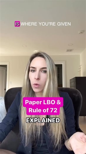 The Wall Street Skinny on Instagram: "Paper LBO Rule of 72"