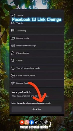 Facebook Id Link Change 2024 | How to Change Facebook Profile Link | Chang Facebook URL #shorts