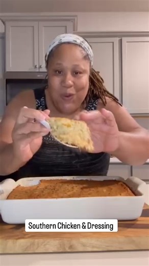 Kelley Wansley Harris on Instagram: "Southern Chicken & Dressing -Ingredients- 3 cups crumbled corn bread 2 cups breadcrumbs 1 teaspoon creole seasoning 1 teaspoon garlic powder 1 teaspoon onion powder 1 teaspoon sage 1 teaspoon thyme 1 chicken bouillon packet 3 cups chopped chicken 1/3 cup butter 3 stalks celery chopped 3 stalks onion chopped 3 eggs 5 cups chicken stock or broth -Instructions- In a large bowl, combine the breads, seasonings, chicken bouillon packet, and chicken, then set it asi