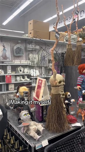 49.99 for this plastic witches broom at Michael’s. I understand that not everyone does DIY crafts but i would encourage even asking a kid in your neighborhood if they would make you one, for free. Back when i was a kid, if someone had asked me to make them something, I’d jump at the chance, just saying. #witchesbroom #halloweencrafts #makeityourself #diybroom #diyhalloween #halloweendecor #witches #diycrafts