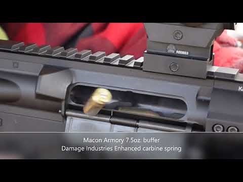 [13] 9mm AR Bolt Bounce Testing - Macon Armory 7.5oz buffer - 1000fps slow-mo