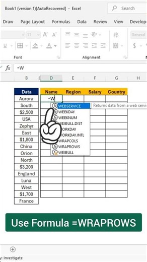 Power of WRAPROWS In Excel #excel #exceltips #exceltrick #exceltutorial