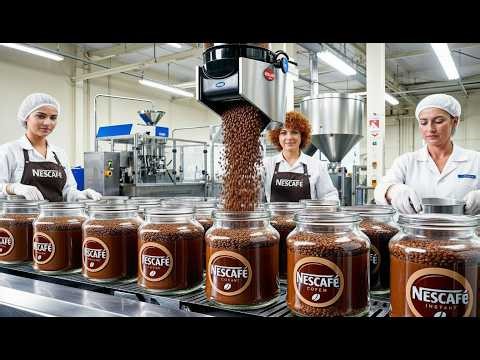 How Nescafe Coffee Is Made in the factory: Massive Instant Coffee Production Line