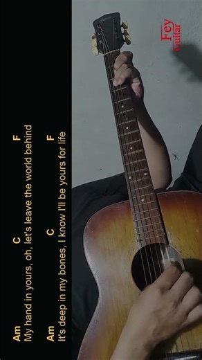 Caleb Hearn - LEAVE THE WORLD BEHIND Easy Guitar Chord & Lyrics (cover) #shorts