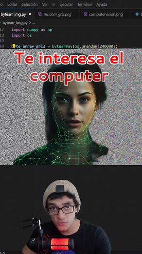 Creando imagenes con un arreglo de bytes. #programacion #python #computervision #bytes