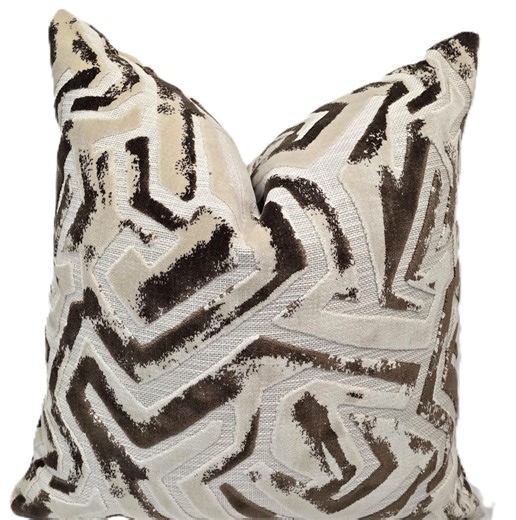 Brown Beige Abstract Cut Velvet Pillow Cover - Etsy