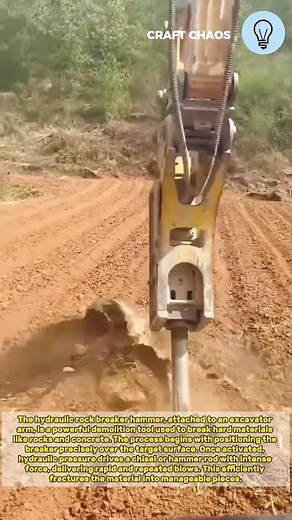 The process of working excavator hydraulic rock breaker hammer