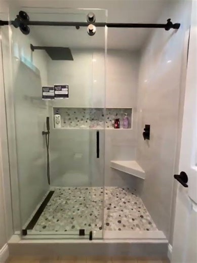 Matte Black Frameless Slider in San Clemente (EuroGlide) Clean Upgrade