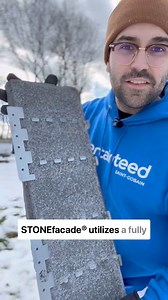 What?!😱 Install amazing stone-look cladding in cold weather? 🤔 Chill! It’s easily doable with our STONEfacade® system. Architectural panels designed to work together seamlessly. A unique integrated rainscreen for top-to-bottom drainage. 🤩 And no sealing, coating, or mortar required. If you have a screwdriver, you can blend natural-look beauty with modern performance.💪 | CertainTeed