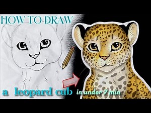 How to Draw a cute leopard cub in under 7 minutes 🐆