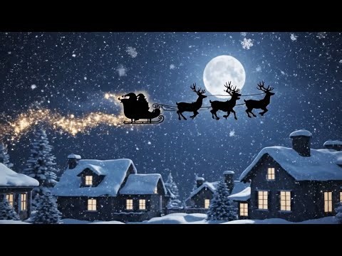 Magical Christmas Night | Relaxing Fireplace Sounds & Gentle Snowfall
