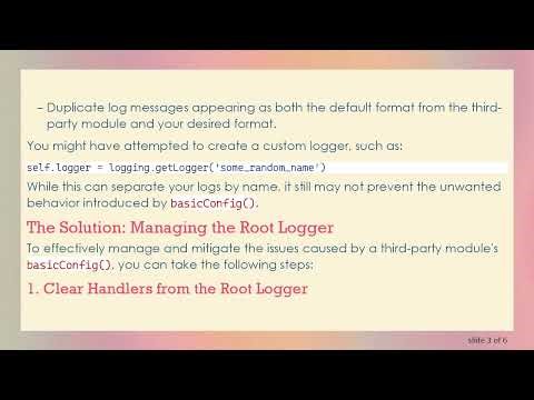 How to Ignore logging.basicConfig in Third-Party Python Modules