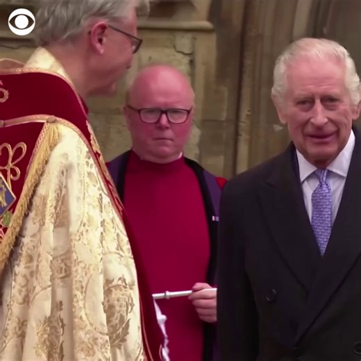 King Charles III attended an Easter service at Windsor Castle, marking his most noteworthy public appearance since being diagnosed with cancer last month. https://cbsn.ws/49kb7KI | CBS News