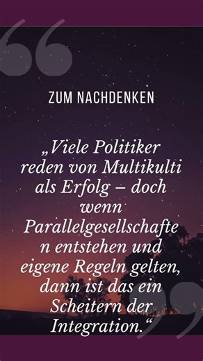 „Multikulti ja – aber keine Parallelgesellschaften.“ #meinungsfreiheit #shorts #sprüche