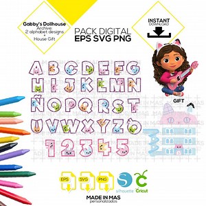 Alphabet Gabby Dollhouse, Font, Number, House, Eps Svg Png, Clipart, Digital, Kids, Gaby, Alphabet, Numbers, the Dollhouse, Dowloand, - Etsy Australia