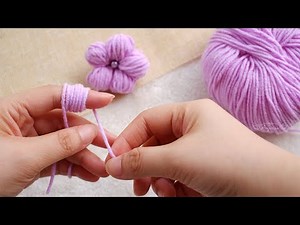Woolen Flower Making for Beginners with Hand (DIY Flower with Yarn)