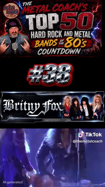 The Metal Coach’s Top 50 Bands of the ’80s: Number 38 Britny Fox! 🦊🔥 Britny Fox lands at Number 38! Gritty vocals, ripping guitars, huge hooks, and that unmistakable late-’80s glam-metal swagger made this band stand out. Should Britny Fox be higher on the countdown? #BritnyFox #HairMetal #80sRock #fyp #viral