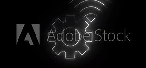 Glowing network signal Wi-Fi internet connection animation. neon setting and Wi-Fi signal icon concept.