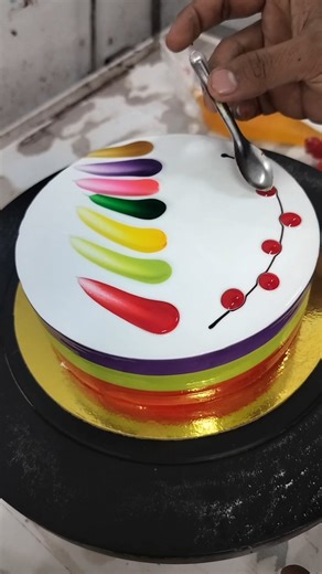 colour cake mix video viral short new ♥️ #cakedecorating #trending #birthdaycake #desi video 📷