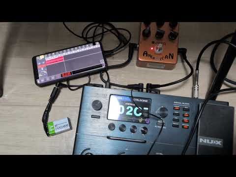 Nux Mg30 using 9volts battery. Phone recording using Audio Evolution app