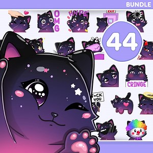 Cat Emote, 44 Pcs Starry Cat Emoticons for Twitch, Discord, Tiktok and Any Stream and Chat - Etsy